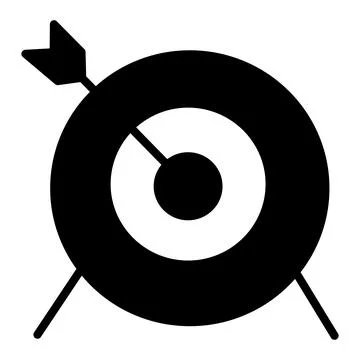 Black Target Icon with Dart Stock Illustration