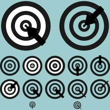 The black targets with arrow. Stock Illustration