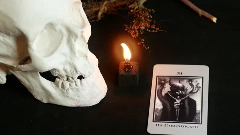 Black tarot card Stock Footage 234984497