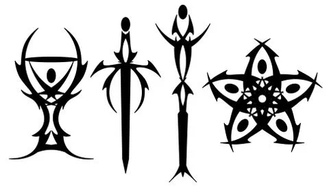Black tarot tattoos Stock Illustration