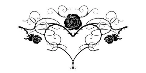 Black tattoo flower Illustrazione stock