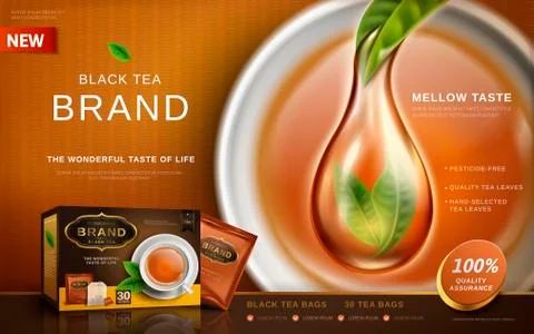 Black tea ad Stock Illustration