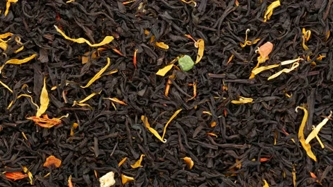 Black tea with candied fruit. Stock Footage 142231194