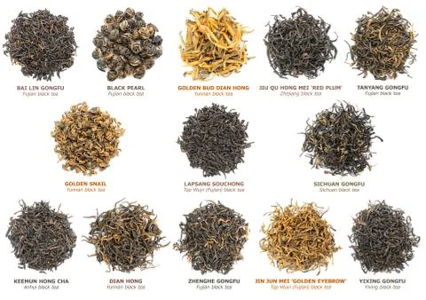 Black tea collection Foto stock