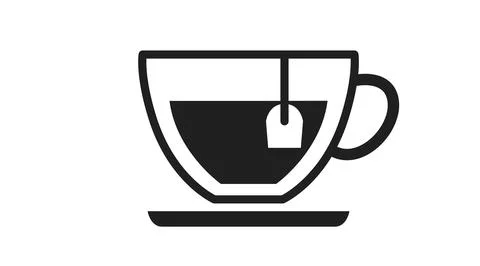 Black Tea Cup Icon Illustrazione stock