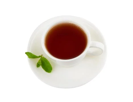 Black tea with mint Stock Photos
