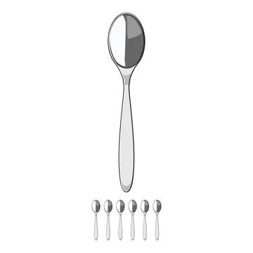 Black tea spoon cartoon vector graphic Stock Illustration