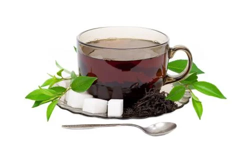 Black tea with sugar Stock Photos