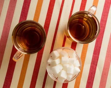 Black tea with sugar Stock Photos