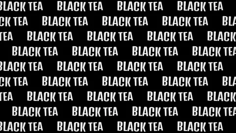 Black tea text kinetic typography. Drink and beverage concept Stock Footage 129640084