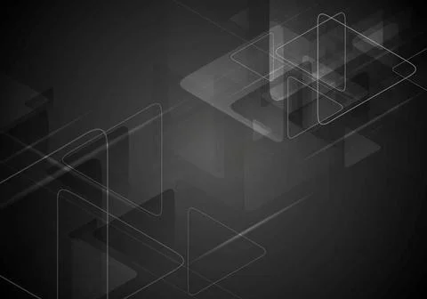 Black tech background with triangles shape Black tech background with tria... Foto stock