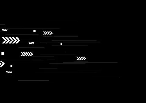 Black tech background with white lines and arrows 스톡 일러스트