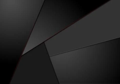 Black tech corporate background with red lines Stock Illustration