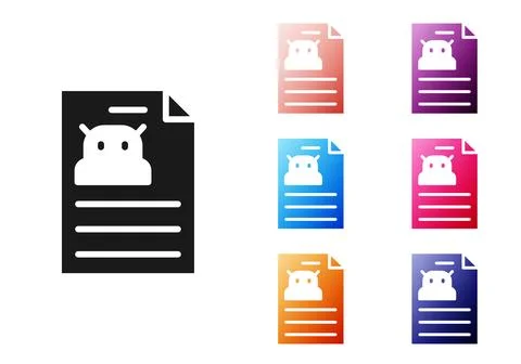 Black Technical specification icon isolated on white background. Technical su Stock Illustration