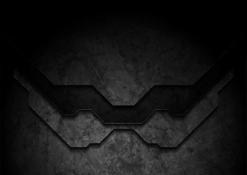 Black technology abstract background with grunge texture Stock Illustration