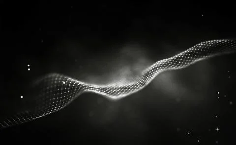 Black technology background. Global communication network concept. Illustrazione stock