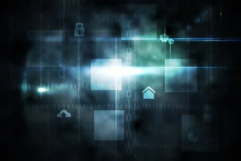 Black technology interface with glow Stockillustratie