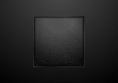 Black technology square design with grey metallic dots Stock Illustration