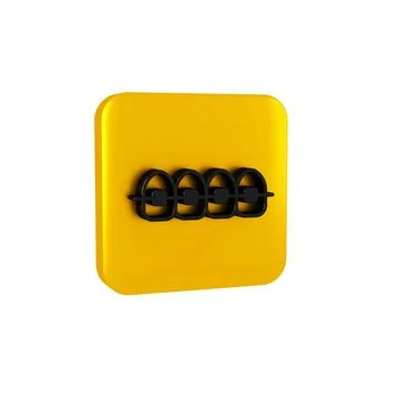 Black Teeth with braces icon isolated on transparent background. Alignment .. Stock Illustration