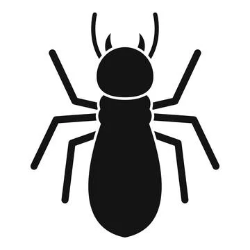 Black termite insect spreading its legs icon silhouette Stock Illustration