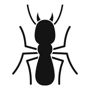 Black termite insect spreading its legs icon silhouette Stock Illustration