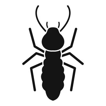 Black termite pest control icon showing an insect exterminator Stock Illustration