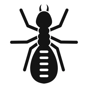 Black termite pest control logo icon showing an insect exterminator Stock Illustration