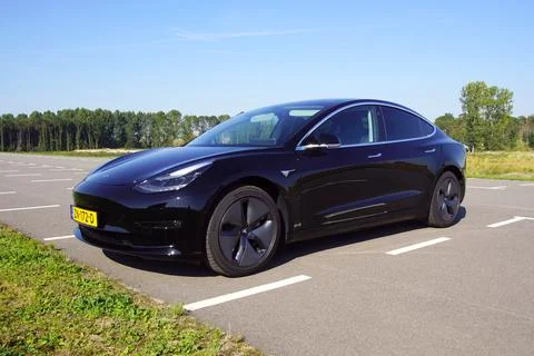 Black Tesla Model 3 p Stock Photos
