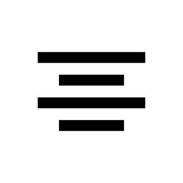 Black text align center icon isolated on transparent background Stock Illustration