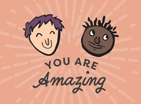 Black text and patterns on greeting card Stock Illustration