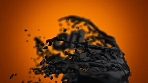 Black Text Covered in Oil Video stock 72644113