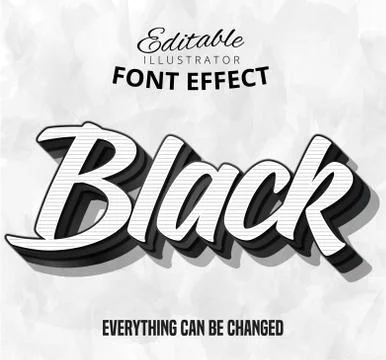 Black text, editable font effect Stock Illustration