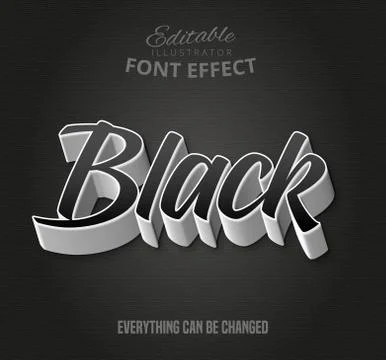 Black text, editable font effect Stock Illustration