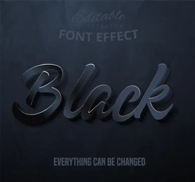 Black text, editable font effect Stock Illustration