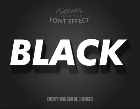 Black text, editable font effect Stock Illustration