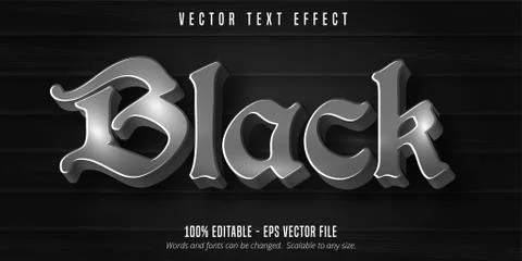 Black text, editable text effect on black wooden background Stock Illustration