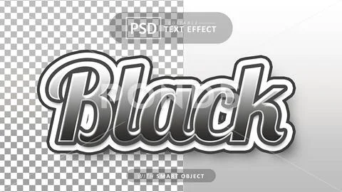 Black text effect editable PSD Template