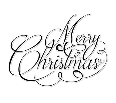 Black text Marry Christmas Stock Illustration
