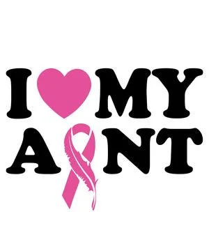 Black text stating I heart my aunt with a ribbon element that has a feather t Stock Illustration