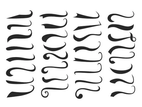 Black text swooshes isolated vector design elements set Stockillustratie
