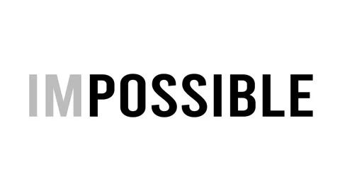 Black text transforms from “impossible” to “possible” Stock Footage 314624612