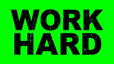 Black text work hard stamp animation Video stock 347654474