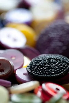 Black textile button Stock Photos