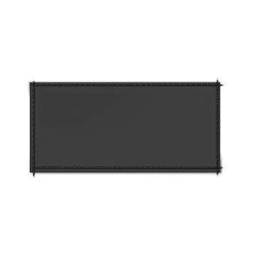 Black textile label rectangle sewn on, vector realistic cloth fabric tag for イラスト素材