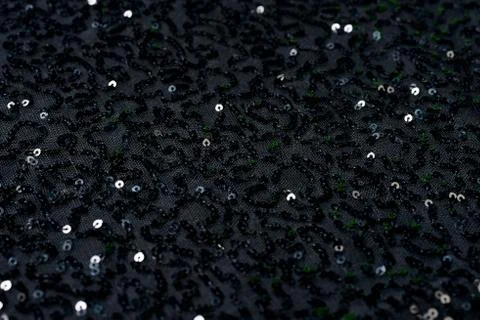 Black textile with shiny sequins Stock Photos