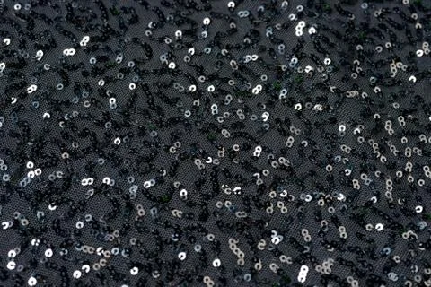 Black textile with shiny sequins Stock Photos
