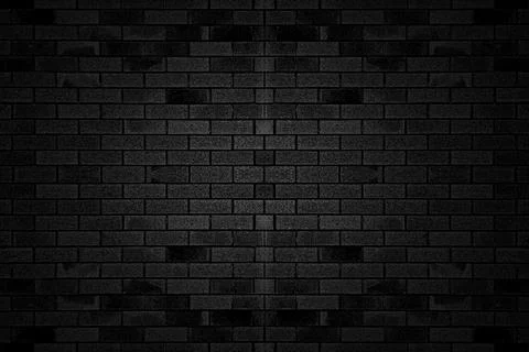 Black texture with brick wall for banner website or background. Stock Photos