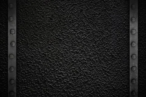 Black texture with metal frame Foto stock