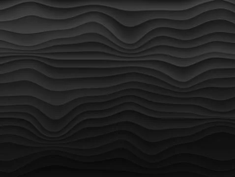 Black texture. Wavy background. Stock Photos