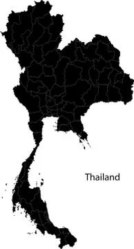 Black Thailand map Stock Illustration
